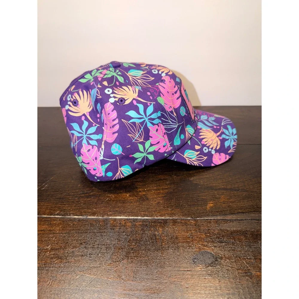 FAT Ranch & Winery Tropical‎ Pink Purple Floral Print Baseball Cap